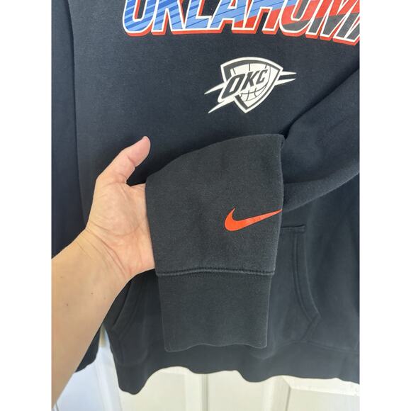 Nike Oklahoma City Thunder Pullover Hoodie Sweatshirt Size Large Black Swoosh - Picture 7 of 7
